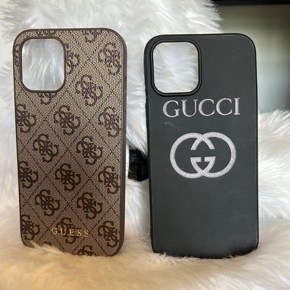 Guess and Gucci Phone Cases I-Phone 12 Plus Bundle